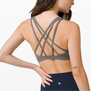 Lululemon Free to Be Serene Bra Light Support Size 10 C/D Cup Green Yoga Pilates
